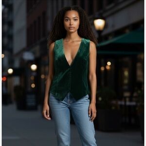 NWOT 19 Cooper Green Velvet Women's Vest